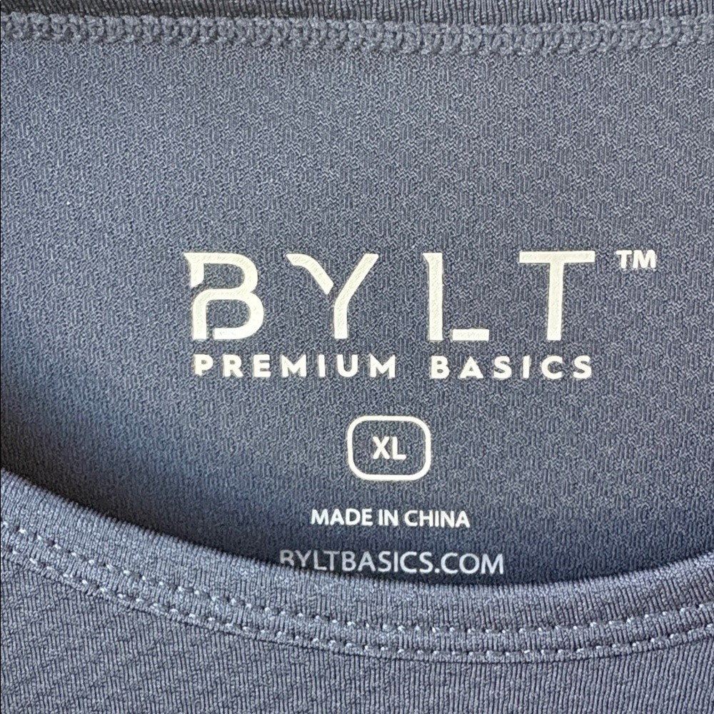 NWT BYLT Performance Drop Cut Long Sleeve Shirt in Navy Casual Athletic Size XL - Picture 4 of 10